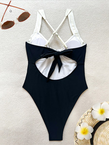 Traje de baño retro sexy de color sólido para mujer, ropa de playa, bikini de acero, conjunto de Bikini en la espalda - Product Image 4