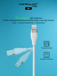 Konfulon-Cable de datos de cerámica superior, Cable de carga de batería Premium, Micro USB Digital, más duradero, 2023