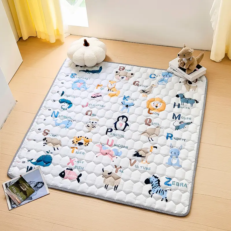 Baby Play Mat 50" X 50" Thick One-Piece Crawling Floor Mat Non-Slip Cushioned Baby Playmat for Infants