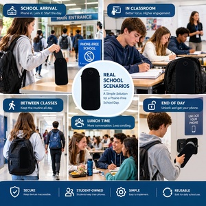 Borse di Sicurezza Personalizzate per Telefoni Cellulari con Chiusura Magnetica RFID per Aule Scolastiche, Borsa Bloccabile per Telefoni Cellulari per la Proibizione del Cellulare in Classe - Product Image 5