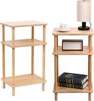 Dreischichtiges Holzregal mit Abgerundeten Ecken, Geeignet für Wohnzimmer-Sofas und Nachttisch-Aufbewahrung