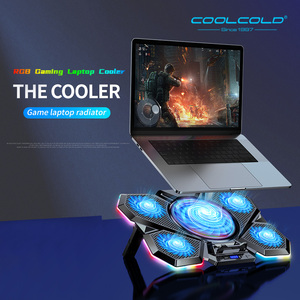 Tapis de refroidissement pour ordinateur portable, refroidisseur pour ordinateur portable RGB avec 5 ventilateurs, écran LED, contrôle, double Port USB, refroidisseur pour ordinateur portable de jeu - Product Image 4