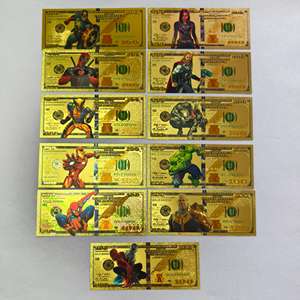 Billete de lámina de oro de películas de Marvel de superhéroes para colectivo conmemorativo - Product Image 1