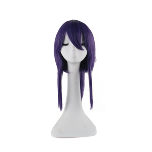 Qianxing Anime Cosplay peluca Idol Dream Festival ES Kanzaki Sama personaje púrpura oscuro una pieza pelo sintético para disfraz - Product Image 1