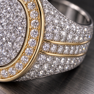 Bague Hip Hop en Or 10K 14K 18K avec Moissanite VVS qui passe le test du diamant, nouveau design, sertie de diamants taille ronde, bijoux fins pour hommes - Product Image 2