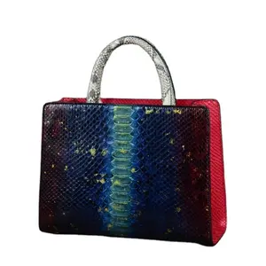 Handmade snake skin tote bag exotic skin women handbags luxury leather purse wholesale hand bags brand name bag Guangzhou