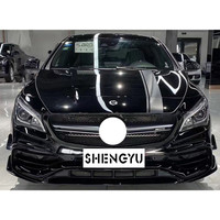 Convient pour Benz CLA W117 2014-2019 mise à niveau vers le modèle CLA45 AMG avec pare-chocs avant et arrière et calandre et jupe latérale