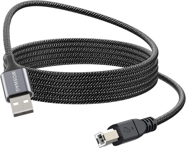 USB to MIDI Cable with Braided Shielding Printer Cable for HPCanonDellEpsonLexmarkXeroxBrother for Samsung More for Piano Scan