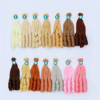 Perruque bouclée multicolore en fibre haute température pour poupées et animaux de compagnie, accessoires de luxe pour animaux