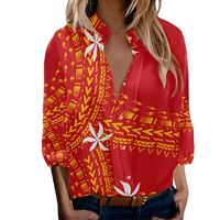 Kemeja wanita ukuran besar, kemeja lengan panjang wanita desain terbaru, blus musim gugur Asia & Pasifik, pakaian pulau 5XL