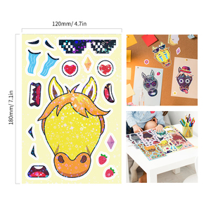 สติกเกอร์การ์ตูนแบบทำมือสำหรับเด็กสติกเกอร์รูปสัตว์รูปม้าแสน<span class=keywords><strong>ตลก</strong></span>สติกเกอร์เพื่อการศึกษาของเล่นแบบมิกซ์แอนด์แมทช์ของคุณเอง - Product Image 3