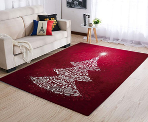 Thảm trải sàn Giáng sinh màu đỏ cho trẻ em, trang trí nhà cửa, chất liệu nylon mềm mại, xù mượt, giặt được, dệt máy, thích hợp cho phòng trẻ em, phòng ngủ - Product Image 5