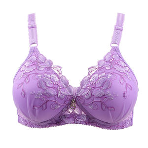 Soutien-gorge sans armatures pour femmes, fin, sexy, brodé de fleurs, respirant, en nylon, 3/4 de bonnet, dos nu, avec fermeture à trois crochets - Product Image 6