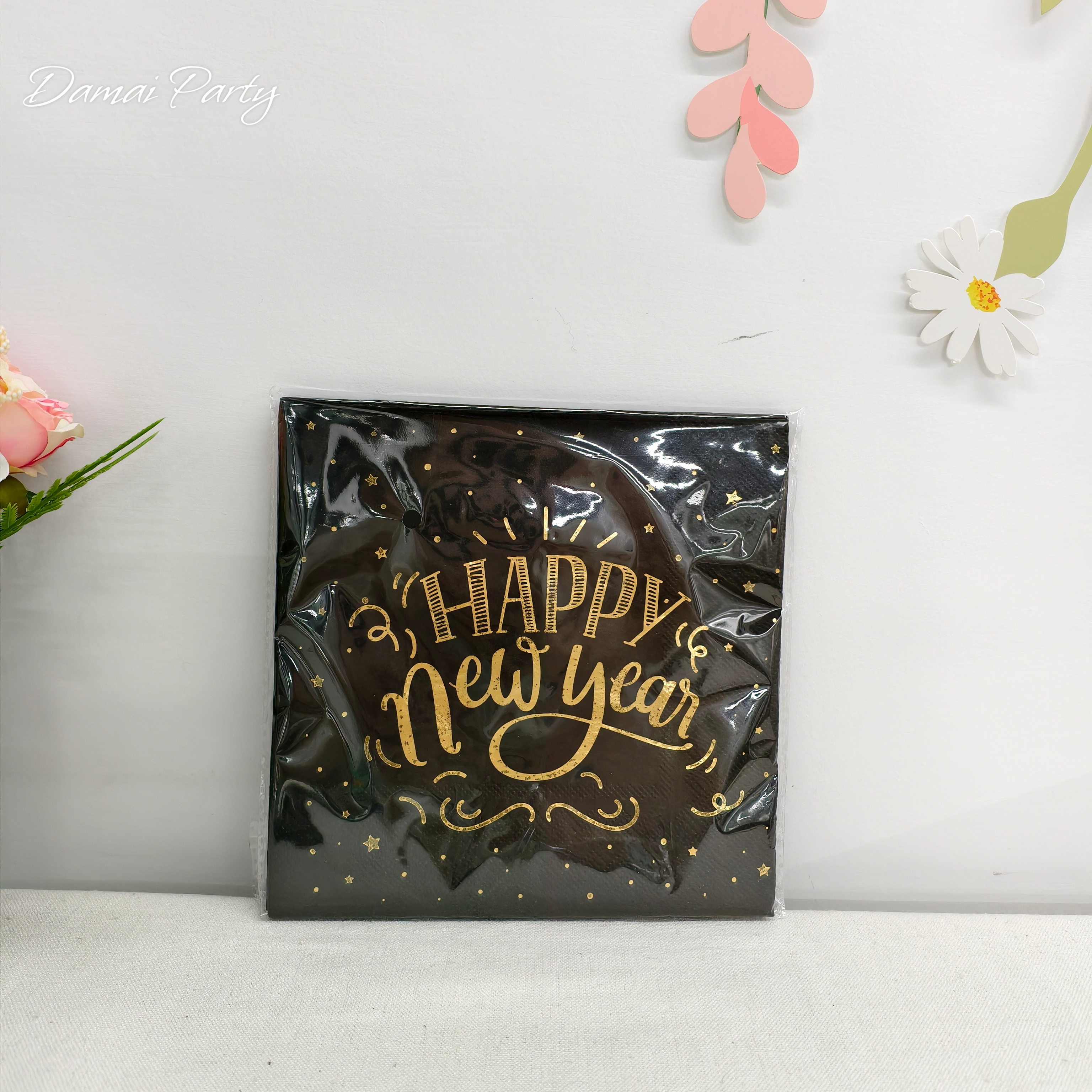 ผ้าเช็ดปากสีดำ*16ชิ้น