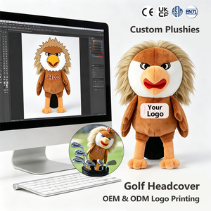Funda Protectora Personalizada para Palos de <span class=keywords><strong>Golf</strong></span>, Cubre Cabeza de Driver/Híbrido, Peluche de Animales, Mascota Águila, OEM, Crea Tu Logotipo, Protector de Palos, Venta al por Mayor - Product Image 1