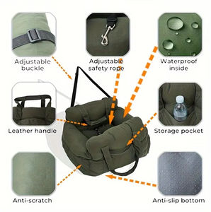 Tempat Tidur Hewan Peliharaan Multifungsi Khusus, Lembut, Hangat, Portabel, Tempat Tidur Mobil Anjing, Tempat Duduk Mobil Anjing yang Dapat Dicuci, Carrier Perjalanan - Product Image 2