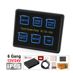 แผงสวิตช์หน้าจอสัมผัส Cnspeed 6 ช่อง 12V 24V IP65 กันน้ำ สำหรับควบคุมไฟรถยนต์ เรือ และเรือเดินทะเล - Product Image 3
