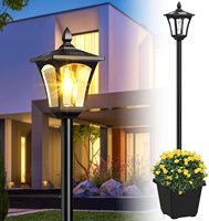 Lampe solaire LED ESRA 09A ILANCK 64 pouces avec pot de fleurs, 50 lumens, rechargeable, étanche, pour jardin