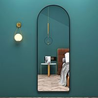 Miroir sur pied pleine grandeur avec cadre argenté, tendance pour la décoration intérieure, mobilier de salon personnalisé, miroir décoratif mural moderne pour dressing