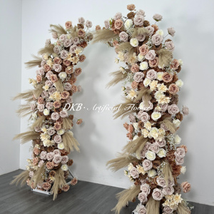 Vendita calda decorazione per festa <span class=keywords><strong>di</strong></span> nozze fiore bianco rosa <span class=keywords><strong>di</strong></span> seta fiore artificiale sfondo arco <span class=keywords><strong>di</strong></span> nozze - Product Image 2