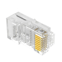 Connecteur femelle RJ45 UTP 8P8C Ethernet Cat5e/Cat6 blanc flexible plaqué or