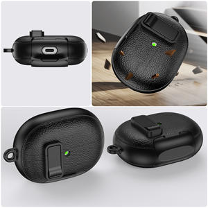 Étui de protection pour écouteurs Huawei FreeBuds Pro 5, texture litchi avec boucle, étui antichoc pour écouteurs - Product Image 3