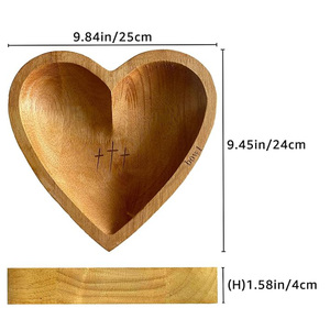 <span class=keywords><strong>Bol</strong></span> de pâte de prière en bois en forme de coeur Cadeaux religieux chrétiens pour hommes femmes pour les célébrations d'anniversaire de Pâques-pour les mamans et les papas - Product Image 2