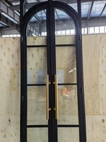 Portes et fenêtres en fer forgé sur mesure, portes françaises fixes en fer à double vitrage