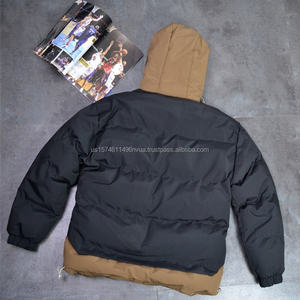 2025新スタイル高級デザイナーメンズカジュアルボンバージャケット冬黒フード付きスポーツバランスショートコート女性 - Product Image 5