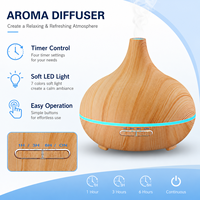 Diffuseur d'arômes électrique USB sans eau, humidificateur ultrasonique à air froid pour grandes pièces, grain de bois, LED 7 couleurs, usage domestique