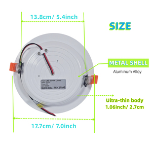 Dẫn xuống ánh sáng <span class=keywords><strong>LED</strong></span> Bảng điều chỉnh ánh sáng DC 12V 8W 7inch ấm trắng 2700K dẫn ánh sáng Trần điện áp thấp 12Volt cho RV cắm trại - Product Image 2