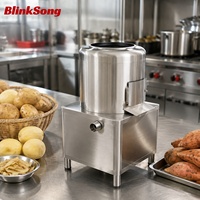 BlinkSong Automatische Aardappel Schilmachine RVS Commerciële Elektrische Groenteschiller Centrifugale Wrijving voor Zoete Aardappelen