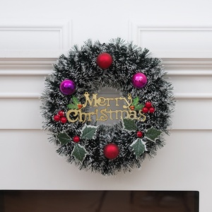 Reusable Christmas Wreath with Red Berries <b>Flowers</b> Christmas Balls and Letters for <b>Display</b> in Hotel and Shopping Mall Windows - Product Image 1