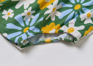 カスタム竹製ベビーガールズフリルロンパースジャンプスーツ、スモックバブルリトルガールズノースリーブロンパース、幼児用ロンパース、女の子用ロンパース - Product Image 6