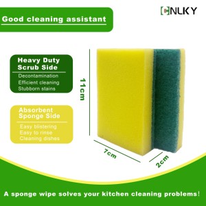 3 Pcs Bán Buôn Chất Lượng Tốt Hộ Gia Đình Làm Sạch Nhà Bếp Món Ăn Rửa Dễ Dàng Scrubber PU Miếng Bọt Biển - Product Image 3