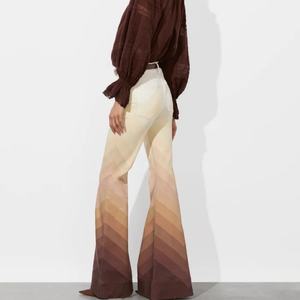 Nuevos Pantalones Vaqueros de Mezclilla con Corte de Campana para Mujer, Cintura Alta, Casuales, Elegantes, Retro, Punk, con Estampado 3D - Product Image 2