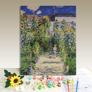 Paint By Numbers Canvas Art Kit Floral Garden Scene Digital Printing Rectangle Handmade DIY Painting Set - Product Image 1