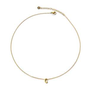 Collier Pendentif Tendance en Acier Inoxydable 316L Plaqué Or PVD, Résistant et Durable, avec Breloque Initiale C - Product Image 1