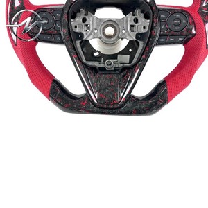Volante Deportivo Personalizado de Cuero Rojo con 3 Radios de Fibra de Carbono Forjado para Camry 8ª Gen. Corolla <span class=keywords><strong>2018</strong></span>-2023 L Le Xle Se - Product Image 5