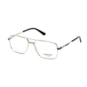 Montures de lunettes Grey Jack, rectangulaires, métalliques, monture complète, anti-UV, unisexe, 5089, verres plats, design moderne - Product Image 5