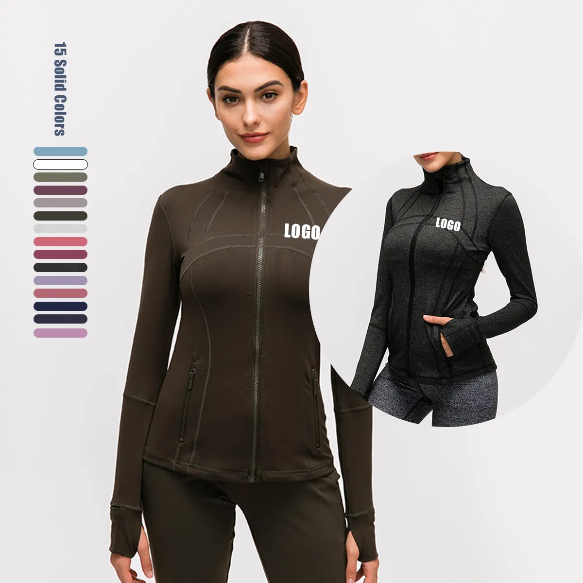Großhandel Fitness Wear Running Frauen Sport Yoga Jacke mit benutzer definierten Logo