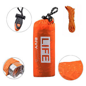 Abri de survie d'urgence Tente d'urgence pour 2 personnes à utiliser comme tente tubulaire comprenant un sifflet de survie - Product Image 4