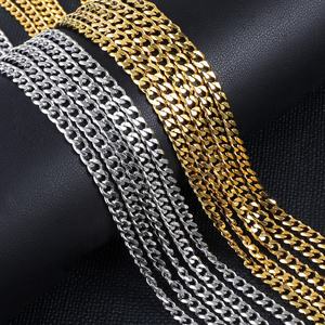 Joyería de Moda al por Mayor, Collares Gruesos Chapados en Oro de 18K, Cadena Cubana de Acero Inoxidable, Collar de Cadena Hip Hop para Hombres y Mujeres - Product Image 6