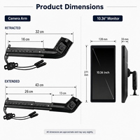 Sistema de Espejo Lateral Digital con IA de 10.36 Pulgadas, Kit de Cámara Retrovisora Electrónica 1080P con Detección de Punto Ciego para Camiones, Autobuses y Vehículos Comerciales