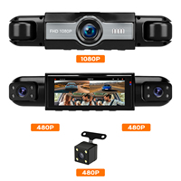 Caméra embarquée Podofo 1080P à quatre objectifs, écran 3,16 pouces, caméras avant/arrière gauche/droite, enregistreur DVR, enregistrement en boucle, vision nocturne, usine ODM