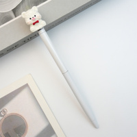 Stylo bille en métal à tête d'ours 3D, corps fin, personnalisable avec logo, pour cadeaux de fête d'enfants, vente en gros