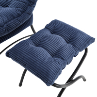 Fauteuil de relaxation moderne en acier avec ottoman, idéal pour les petits espaces, pour la lecture et la détente, avec repose-pieds – Meilleure vente