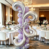 Nouveau ballon en aluminium en forme de cœur en spirale en S, ballon incurvé en forme de cœur, ballon en aluminium romantique pour la Saint-Valentin, décoration de fête de mariage