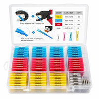 Kit de Conectores Termocontraíbles, Terminales de Cable Eléctrico Impermeables, Surtido de Conectores para Cableado Marino y Automotriz, 210 Piezas