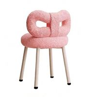 Fauteuil Lounge Nordique Moderne de Luxe en Tissu Fourrure pour Salon